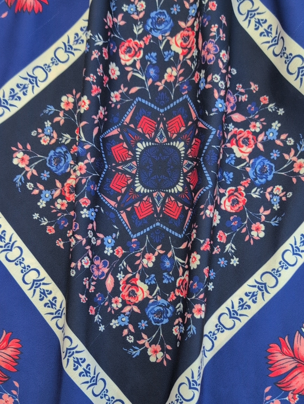 Blue Halter Scarf Top M/L Glam Bohemian By Skies Are Blue Handkerchief Festival - Picture 9 of 16